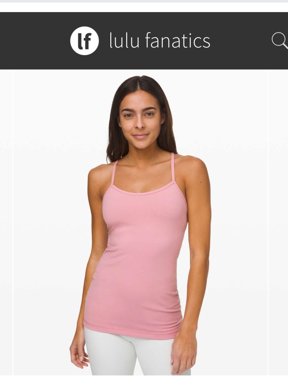 Lululemon Power Y Tank Luon sz 6 Pink Taupe Muted Layering Top Built in Bera 673